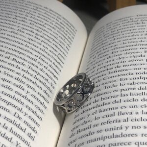 Anillo mujer acero una hilera