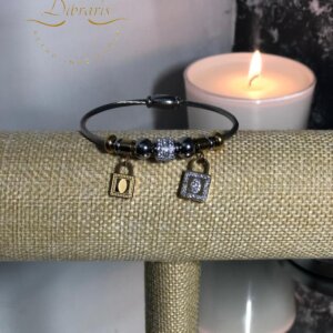 Pulsera candados cable de acero – dorado