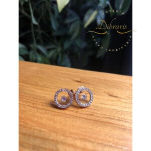 Aretes circulo con piedra